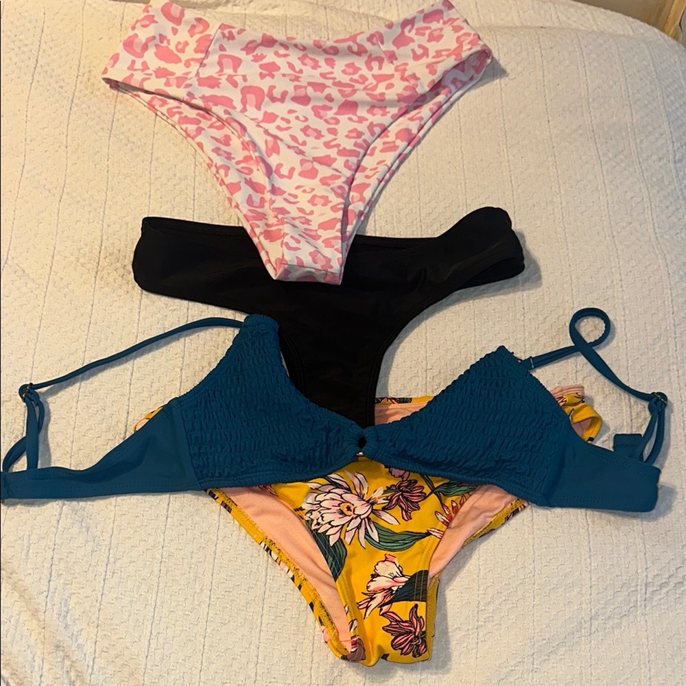 Colorful Bikini Set with Floral and Leopard Prints
